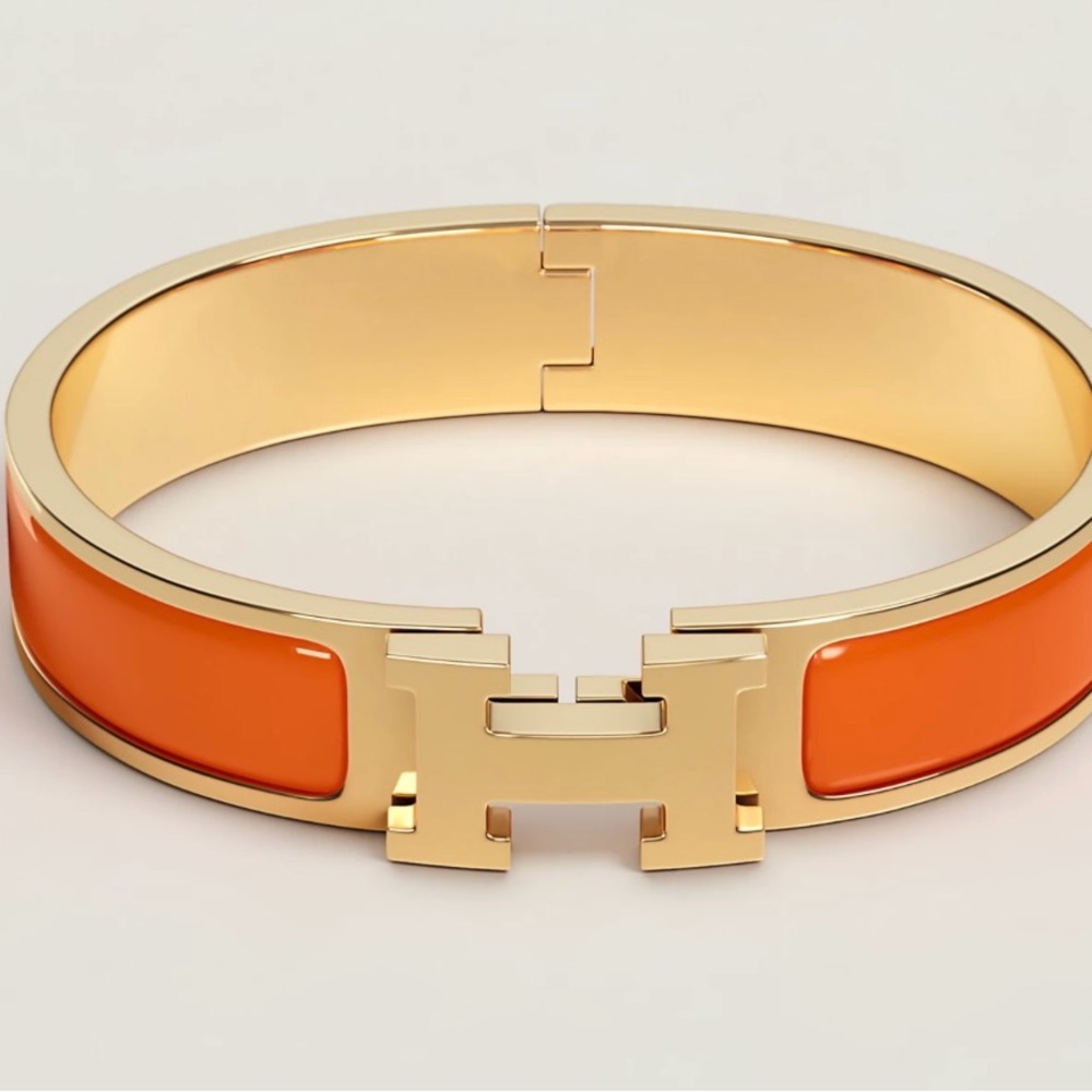 HERMES Clic Clac H Orange Bracelet